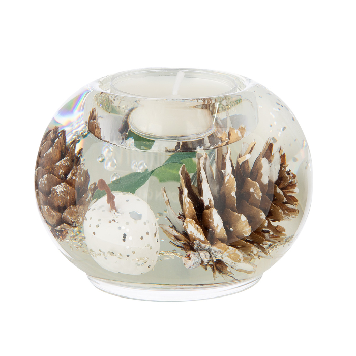 Dreamlight, Suport lumanare tip tealight, Mercur Smart, „Winter Time”, Sticla, verde, alb, PU 6, H 6 cm, A. 8 cm [3]