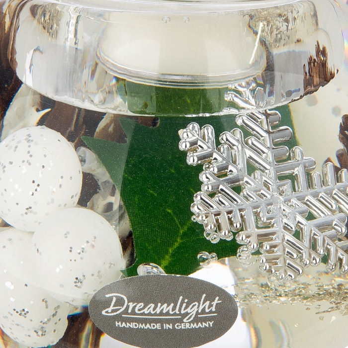 Dreamlight, Suport lumanare tip tealight, Mercur Smart, „Winter Time”, Sticla, verde, alb, PU 6, H 6 cm, A. 8 cm [2]