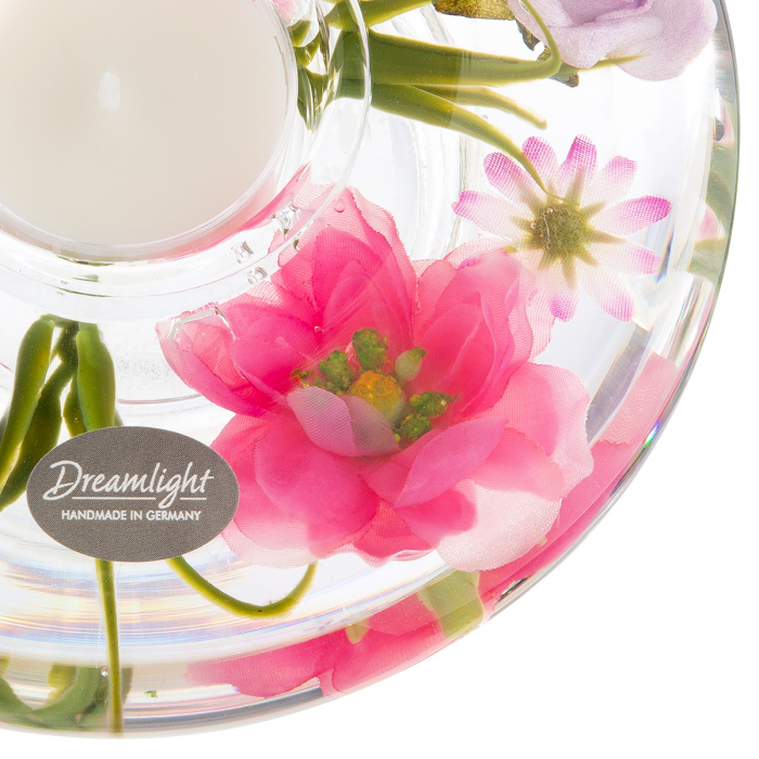 Dreamlight, Suport lumanare, Ufo Classic, Victoria, Sticlă, trandafir, violet, PU 4, H. 5 cm, D. 14 cm [2]