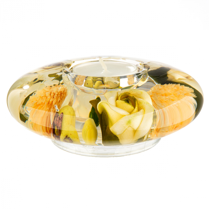 Dreamlight, Suport lumanare, Ufo Medium, Green Valley, Sticlă, ecru, PU 6, H. 5 cm, D. 12 cm [3]