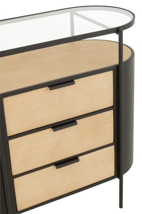 Dulap Avy, metal, natur/negru [7]