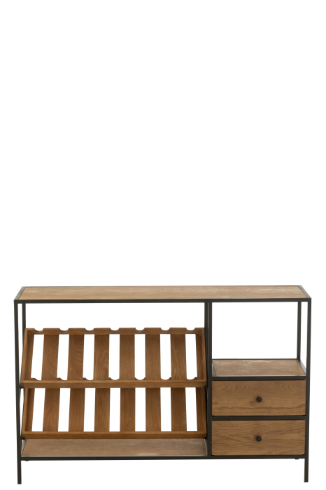 Dulap bar furnir, natur/negru, S [3]