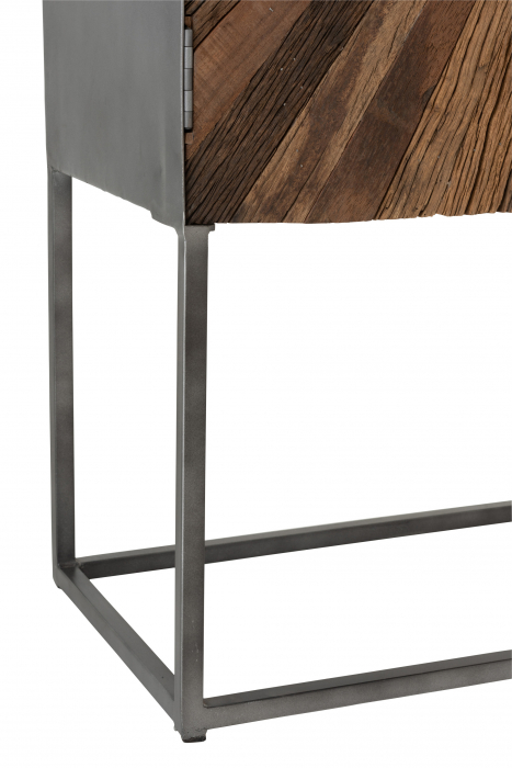 Dulap bar Shanil, Lemn/Metal, Maro/Negru, 90x40x160 cm [6]