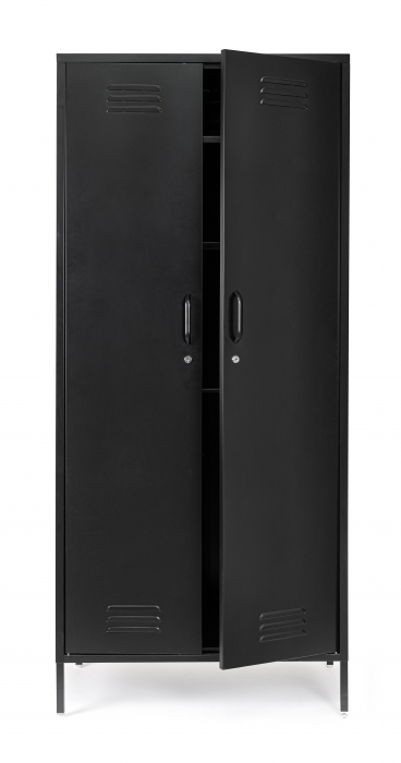 Dulap Cambridge, Otel, Negru, 50x80x185 cm [6]
