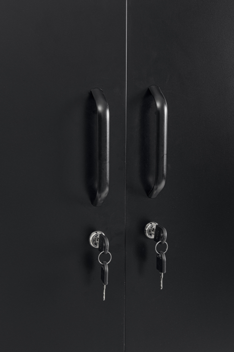 Dulap Cambridge, Otel, Negru, 50x80x185 cm [4]