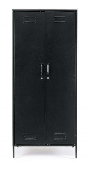 Dulap Cambridge, Otel, Negru, 50x80x185 cm [7]