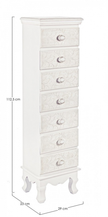 Dulap Clorine, Lemn, Alb, 29x23x112.5 cm [2]