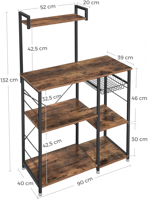 Dulap cu rafturi, SONGMICS, 90*40*132 [6]