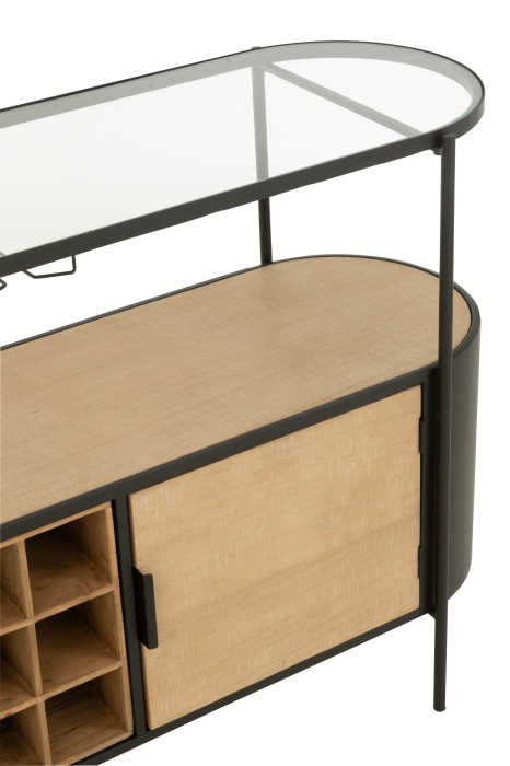 Dulap de bar, Bya, metal, natur/negru [7]