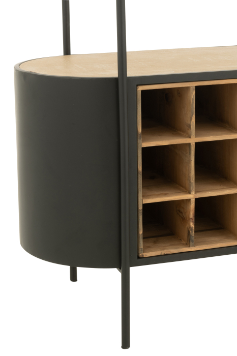 Dulap de bar, Bya, metal, natur/negru [6]