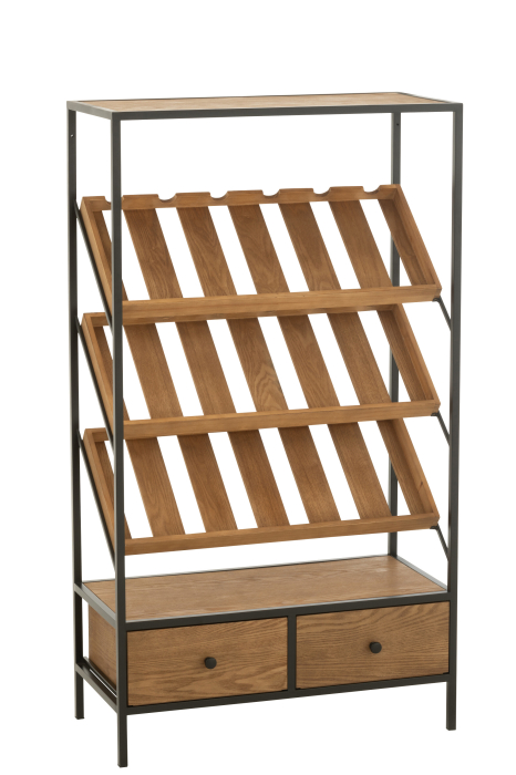 Dulap de bar furnir, natur/negru, M [1]