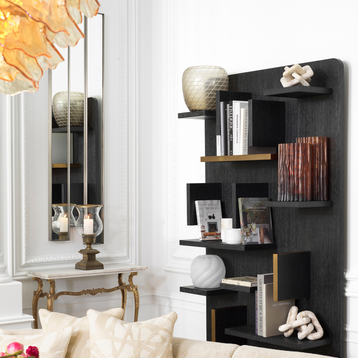 Dulap de perete Highgrove furnir stejar gri carbune |W. 130 | D. 33.5 | H. 230 cm [1]