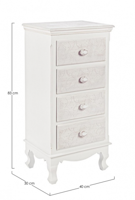 Dulap depozitare CLORINE, lemn, alb, 40x30x83cm [2]