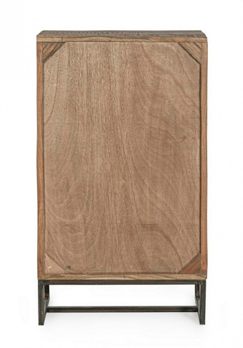 Dulap depozitare sticle ELMER, lemn, maro, 60x32x107cm [4]