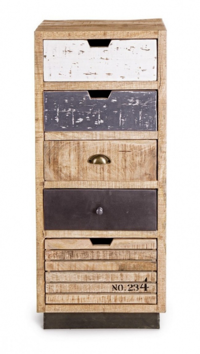 Dulap depozitare TUDOR, lemn, maro, 45x35x110cm [3]