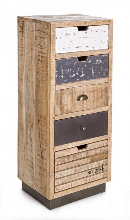 Dulap depozitare TUDOR, lemn, maro, 45x35x110cm