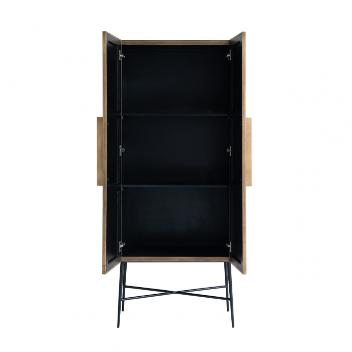 Dulap Ironville, MDF/Lemn/Metal/Alama/Fier, Bronz/Negru, 182x75x40 cm [5]