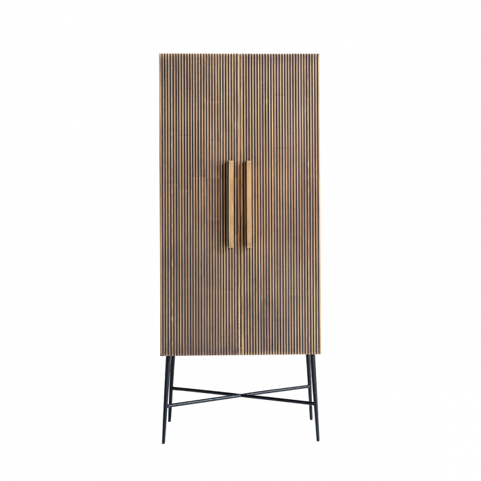 Dulap Ironville, MDF/Lemn/Metal/Alama/Fier, Bronz/Negru, 182x75x40 cm [3]