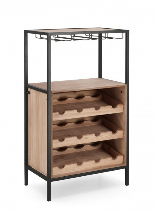 Dulap Isaac, Negru cu Suport Sticle 12P 51X91H [1]