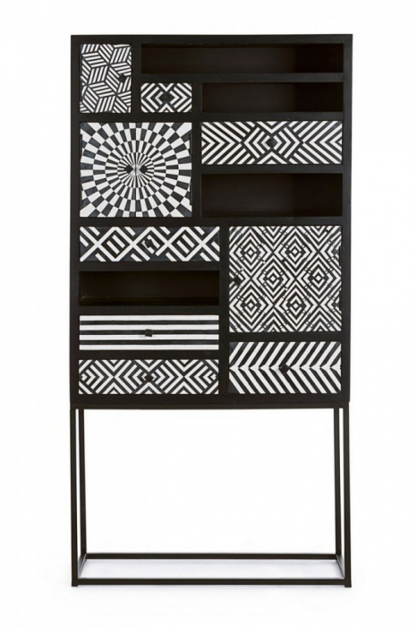 Dulap Janesh, Lemn, Negru, 90x35x180 [2]
