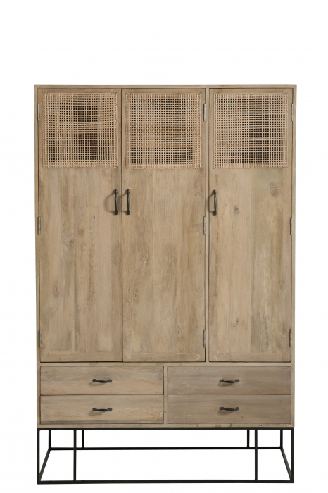 Dulap, Lemn, Negru, 115x45x175.5 cm [2]