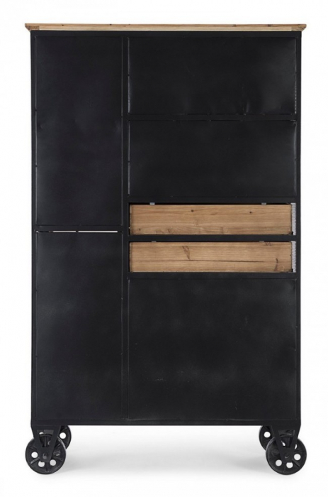Dulap Liverpool, Metal, Negru, 94.5x36x153 [5]
