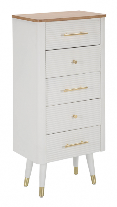 Dulap Matera, Lemn/MDF/Fier, Alb/Maro, 100x45x32 cm [2]