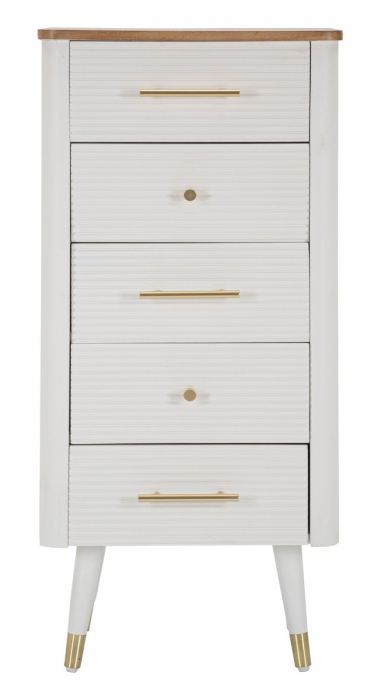 Dulap Matera, Lemn/MDF/Fier, Alb/Maro, 100x45x32 cm [4]