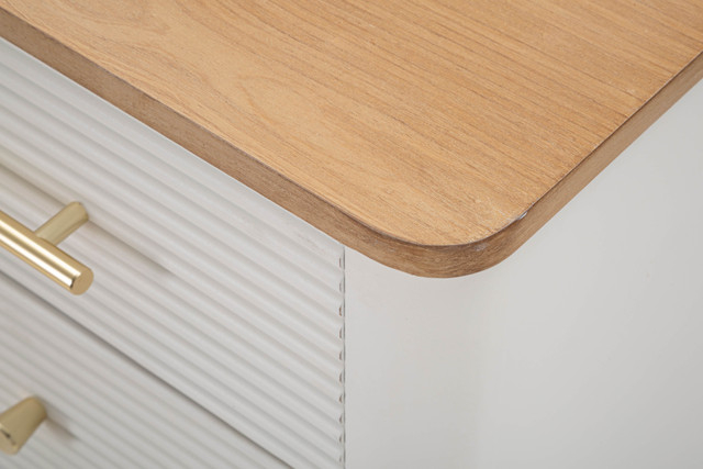 Dulap Matera, Lemn/MDF/Fier, Alb/Maro, 100x45x32 cm [5]