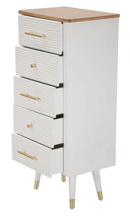 Dulap Matera, Lemn/MDF/Fier, Alb/Maro, 100x45x32 cm [3]
