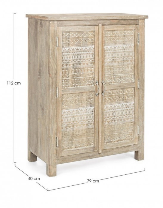 Dulap Mayra, Lemn, Alb, 79x40x112 [2]