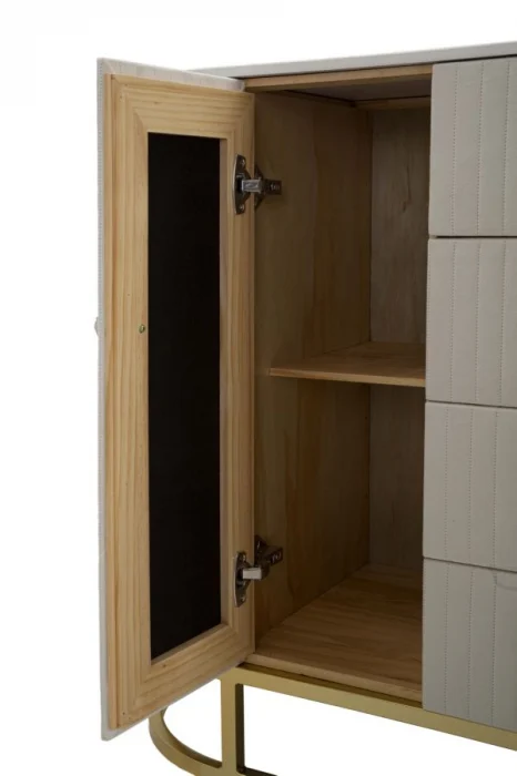 Dulap Montpellier, Fier/Lemn/Fibre sintetice, Crem/Auriu/Alb, 85x120x40 cm [3]