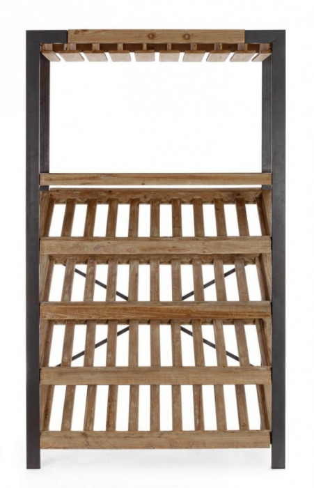 Dulap pentru sticle Kantin, Lemn, Natural, 114x38x199 [3]