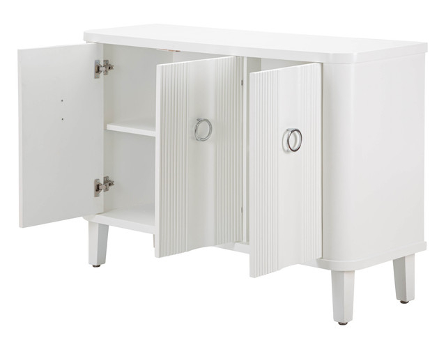 Dulap Shine, Lemn/MDF/Metal, Alb, 84x120x40 cm [4]