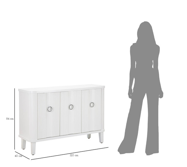 Dulap Shine, Lemn/MDF/Metal, Alb, 84x120x40 cm [11]