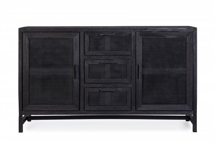 Dulap Weston, Lemn, Negru, 150x40x90 cm (gold) [3]