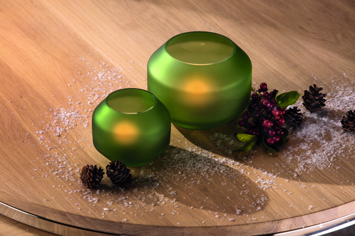 EILEEN, Vază, Suport tea lights, verde mat, h.12, d.15 cm [2]