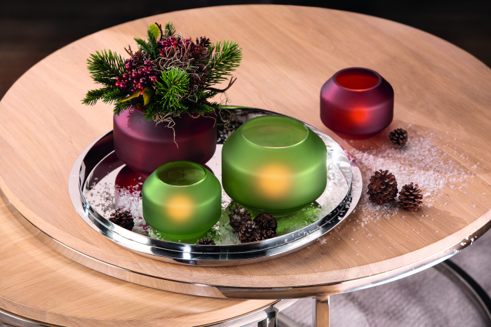 EILEEN, Vază, Suport tea lights, verde mat, h.12, d.15 cm [3]