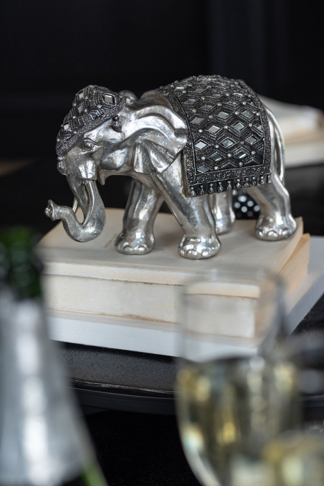 Elefant, Compozit, Argintiu, 21x10.5x14.5 cm