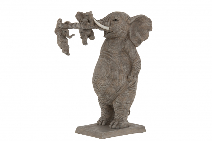 Figurina Elefant, Compozit, Gri, 16x11x32 cm