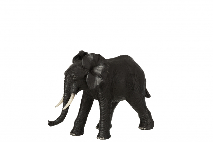 Elefant, Compozit, Negru, 28x11x20 cm