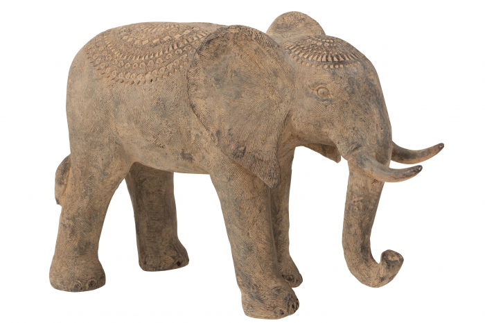 Decoratiune Elefant, Piatra, Gri, 80x30x55cm Jolipa