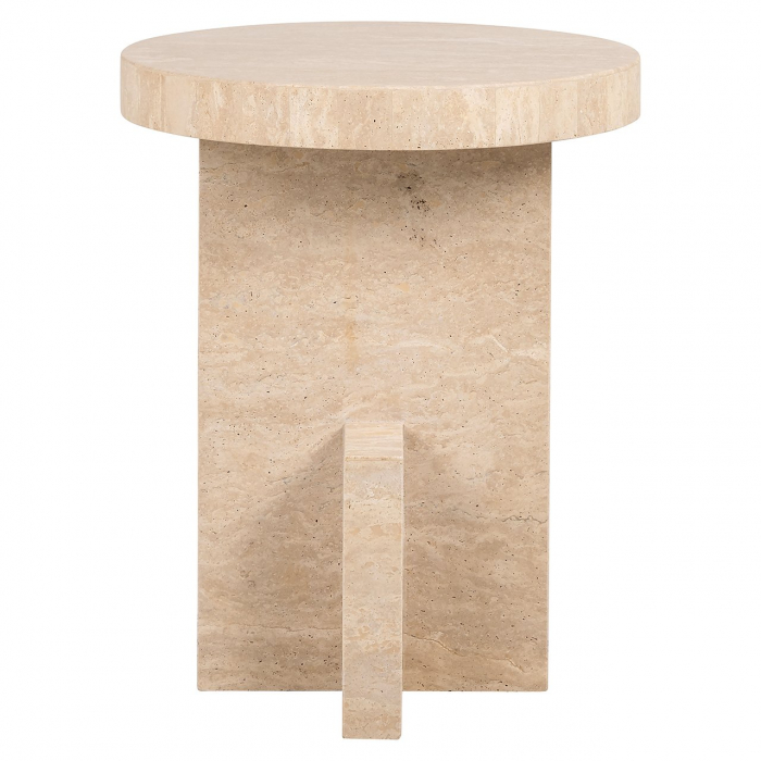 Masuta de colt, Biltmore, travertin italian (bej), Dims: 55.0 x 44.5 x 44.5 cm [2]