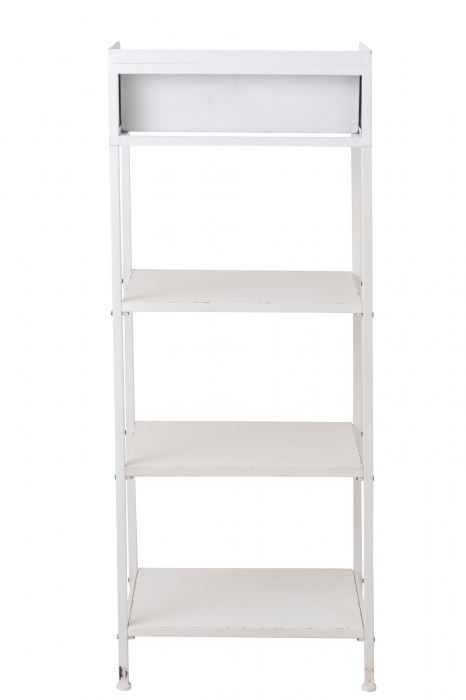 Etajera cu 1 sertar Drawer, Metal, Alb, 54x38x140 cm [4]