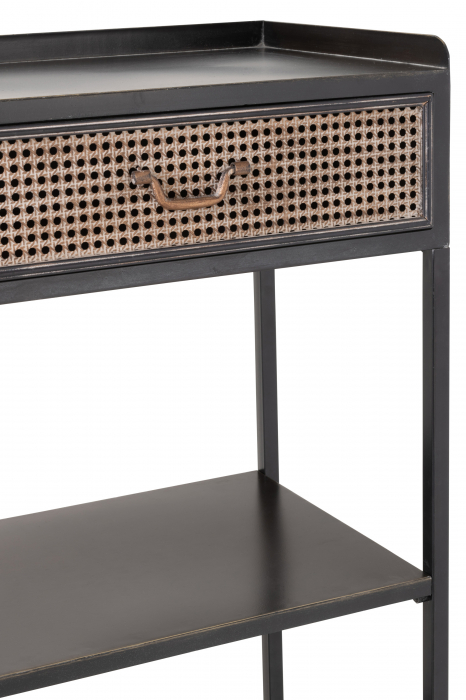 Etajera cu 1 sertar Drawer, Metal, Negru, 54x38x140 cm [7]