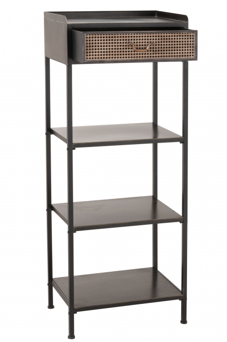 Etajera cu 1 sertar Drawer, Metal, Negru, 54x38x140 cm [9]