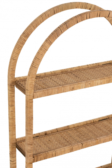 Etajera de perete cu 3 rafturi, Ratan/Bambus, Natural, 56x19.5x110 cm [6]