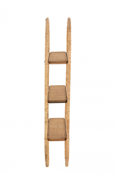 Etajera de perete cu 3 rafturi, Ratan/Bambus, Natural, 56x19.5x110 cm [3]