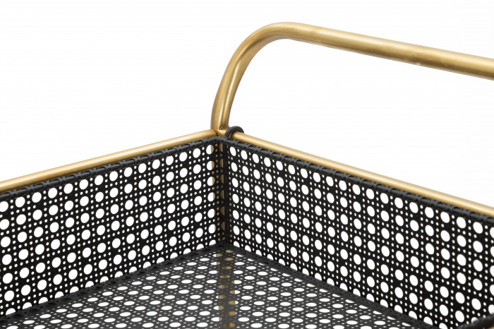 Etajera cu roti Fashion, Fier, Negru/Auriu, 81x56x37 cm [5]