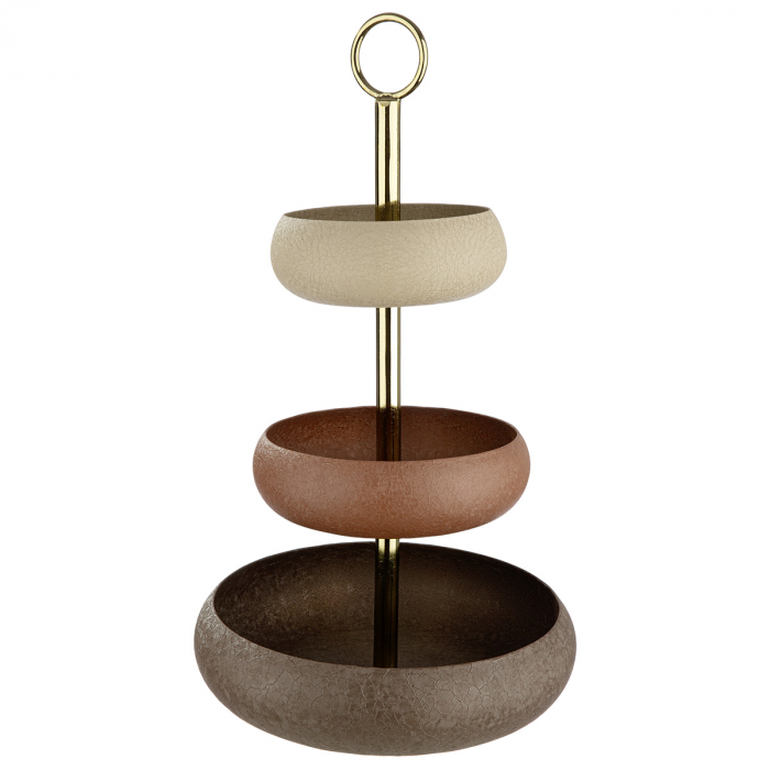 Etajeră, Fier, bej, maro, maro ruginiu, PU 2, H 33 cm, D 18 cm [1]